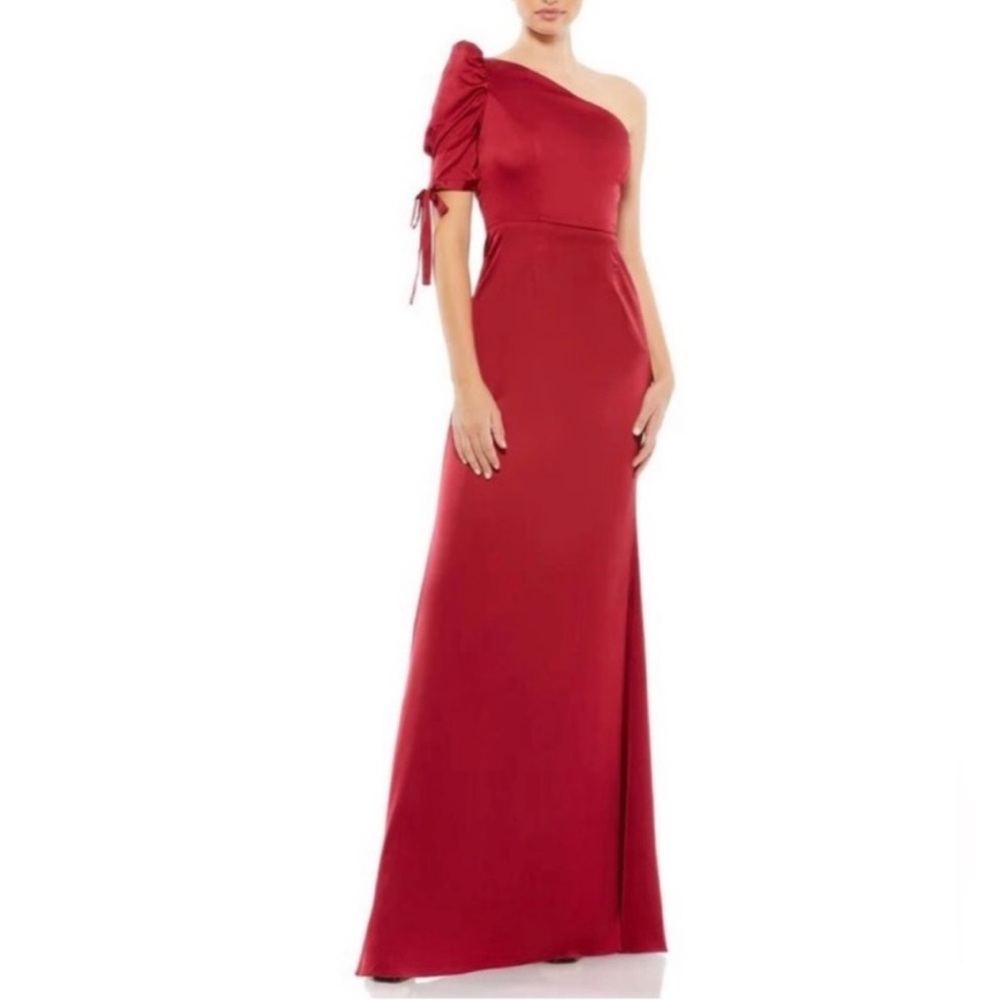 Mac Duggal Puff Sleeve One Shoulder Gown NWT 55632